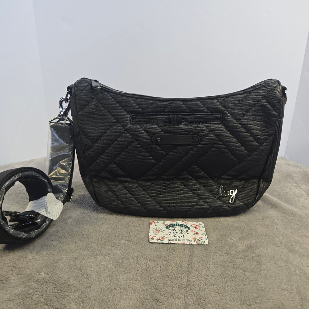 Lug Harmony Matte Luxe crossbody Bag Black Hobo Shoulder Bag Travel Purse NWOT